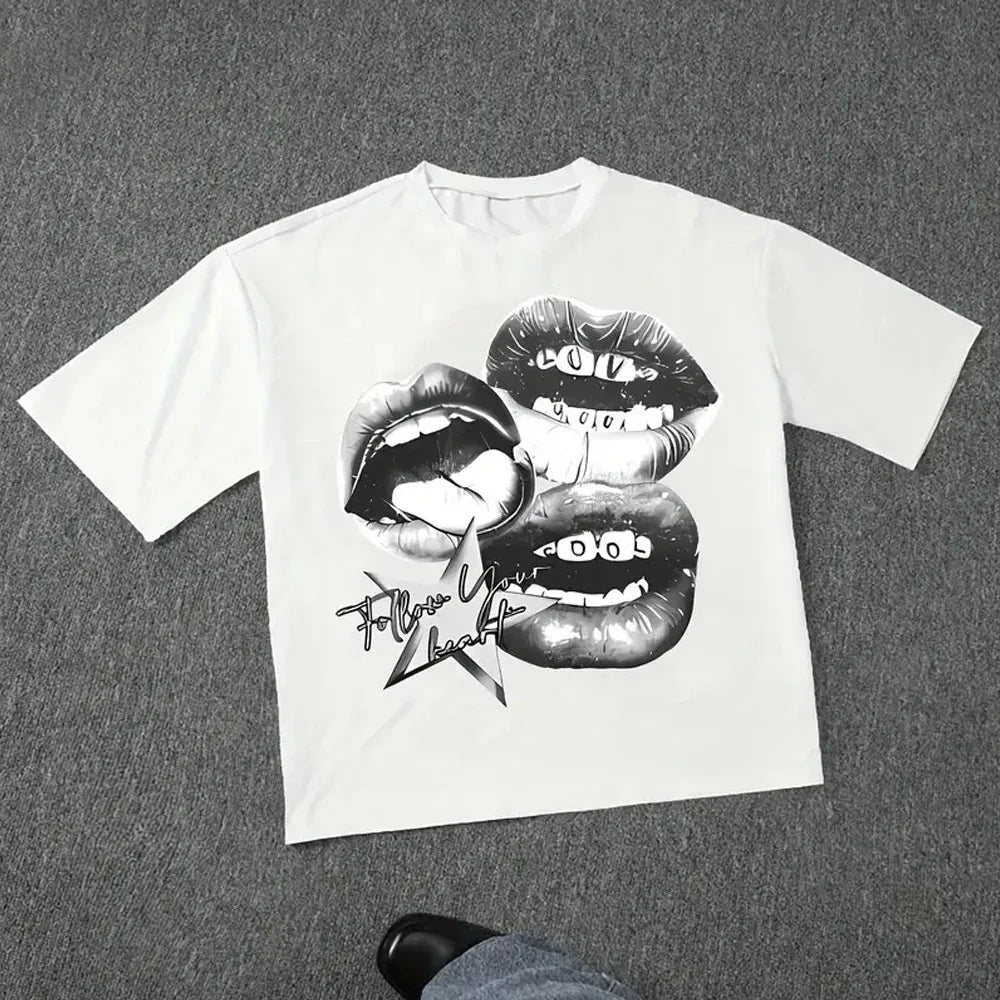 Harajuku Letter Graphic Oversized Cotton T-Shirt