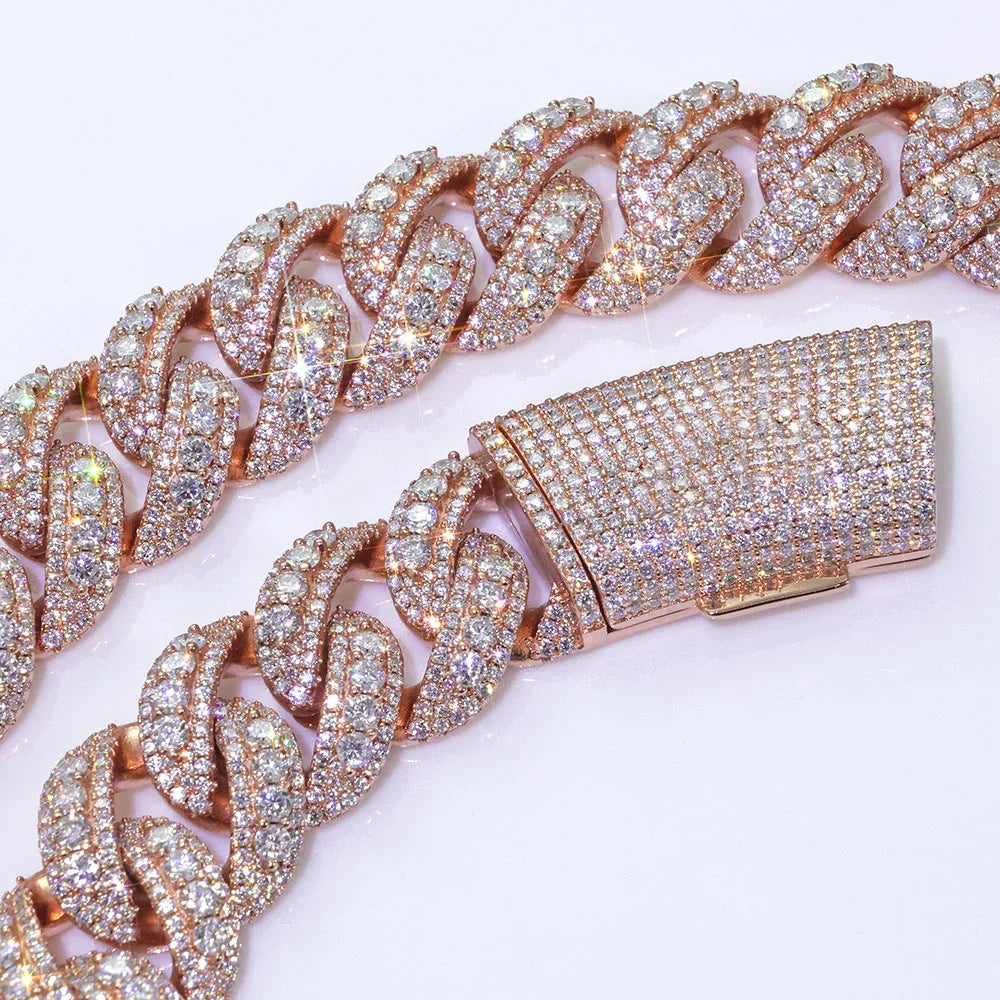Clear artificial diamonds chain