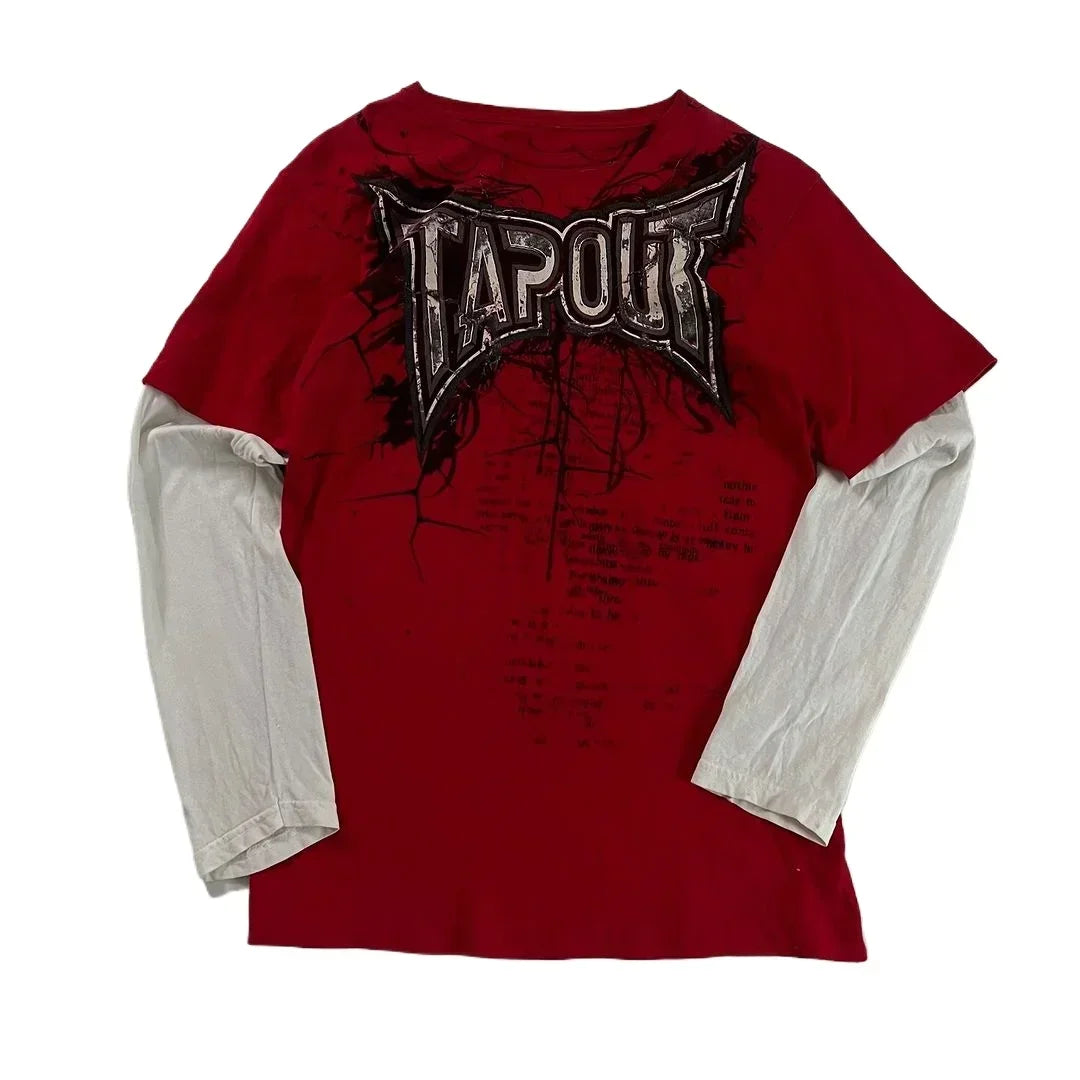 Affliction Winter Long Sleeved Cotton T Shirt New Y2k Fashion Retro Harajuku Round Neck Shirt Men's Women Gothic Casual Tops