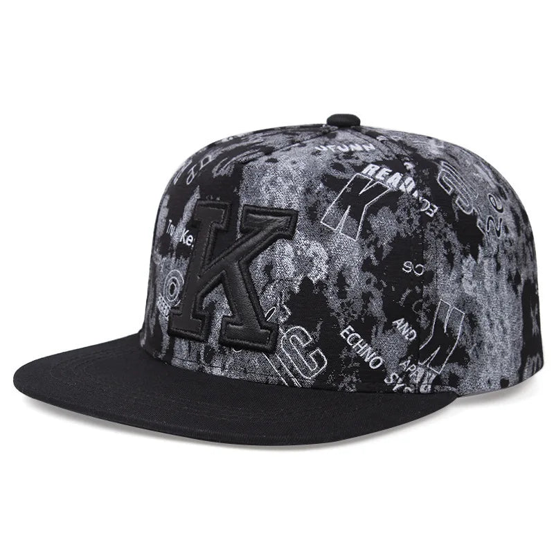 Youth Hip Hop Flat Brim Baseball Cap Outdoor Street Dance Hat for Men Fashion Snapback Adjustable Breathable Cotton