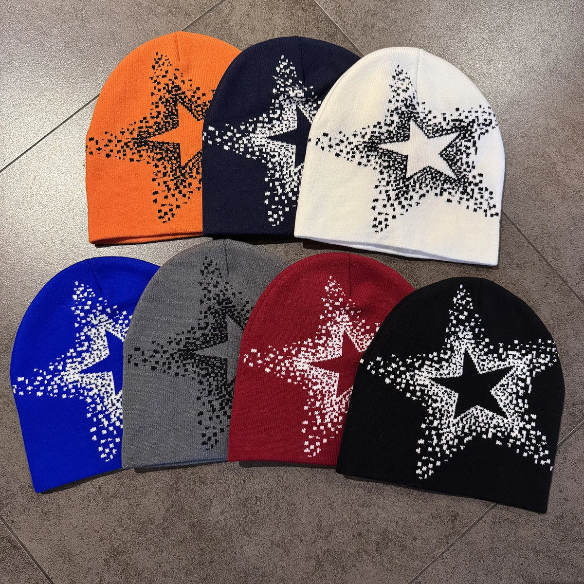 Star Pattern Knit Hat Jacquard Warm Beanies for Women Men Winter Autumn Outdoor Skullcap Skiing Hat Y2K Cold Hat Hip Hop Cycling
