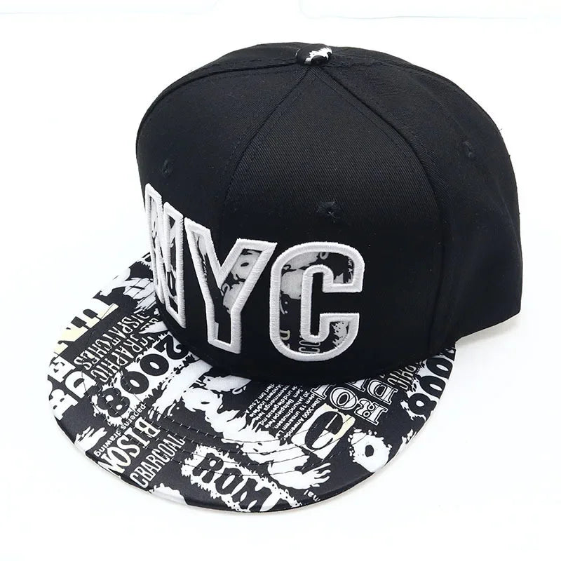 Youth Hip Hop Flat Brim Baseball Cap Outdoor Street Dance Hat for Men Fashion Snapback Adjustable Breathable Cotton