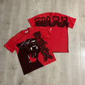 Streetwear Rhinestone Letter Print Yellow T-shirt Men Woman Fashion Retro Shinning Diamond loose casual Oversized Hip Hop Tees