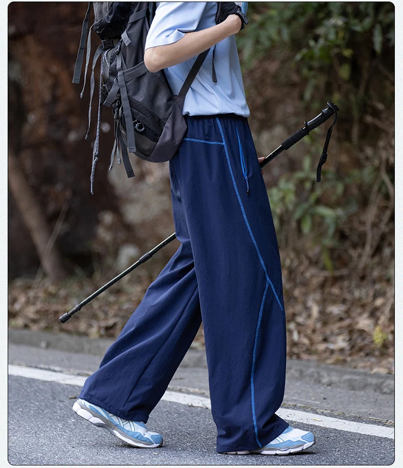 American High Street Trendy Hip-Hop Casual Pants Men's Spring Autumn Outdoor Hiking Loose Straight Pants Men Fashion Trousers