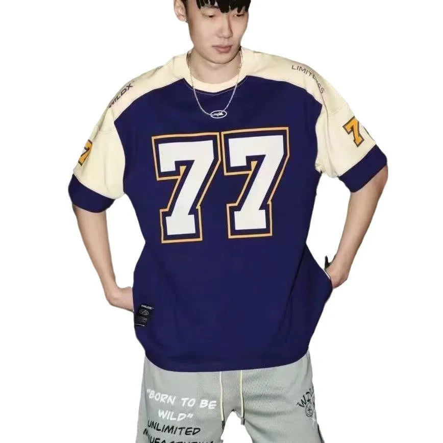 Ice Hockey Short Sleeve, American Vintage Sports, High Street Casual Football Jersey & Basketball T-shirt