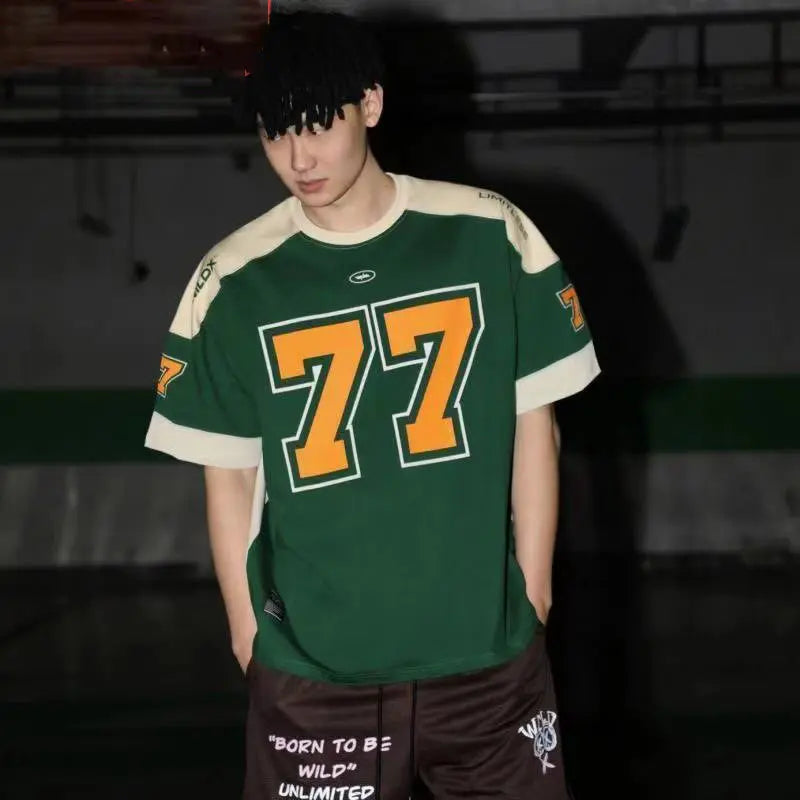 Ice Hockey Short Sleeve, American Vintage Sports, High Street Casual Football Jersey & Basketball T-shirt