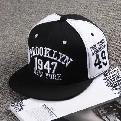 Youth Hip Hop Flat Brim Baseball Cap Outdoor Street Dance Hat for Men Fashion Snapback Adjustable Breathable Cotton