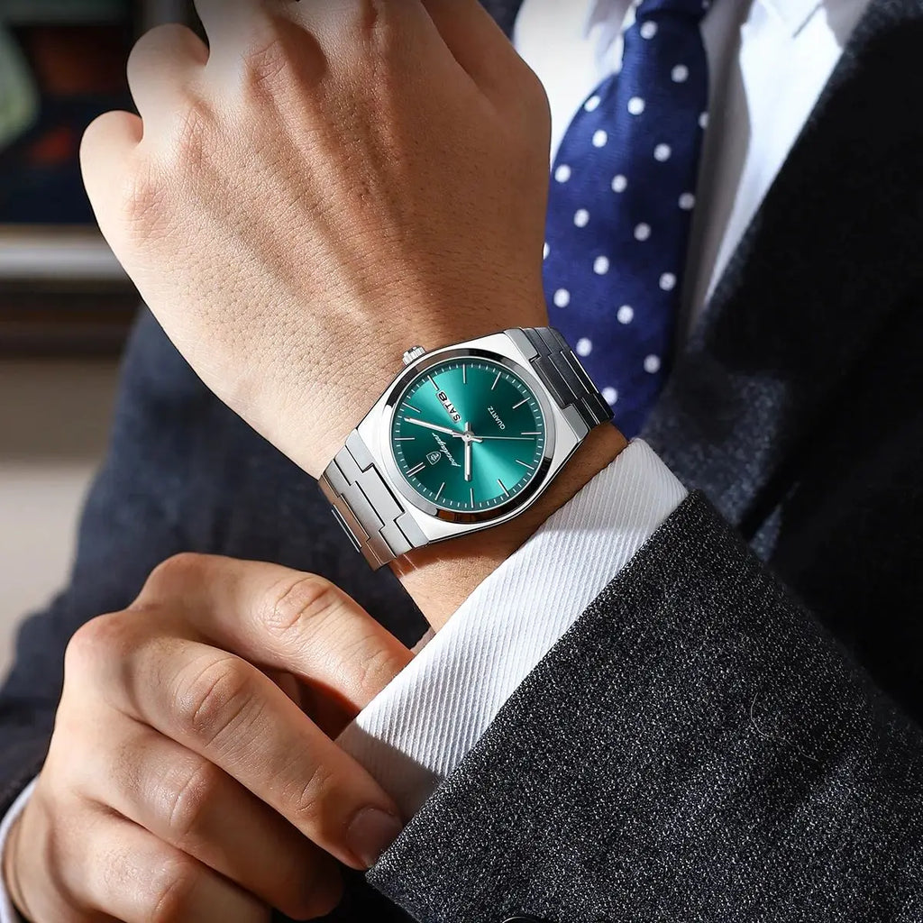 POEDAGAR Men's Stainless Steel Quartz Watch