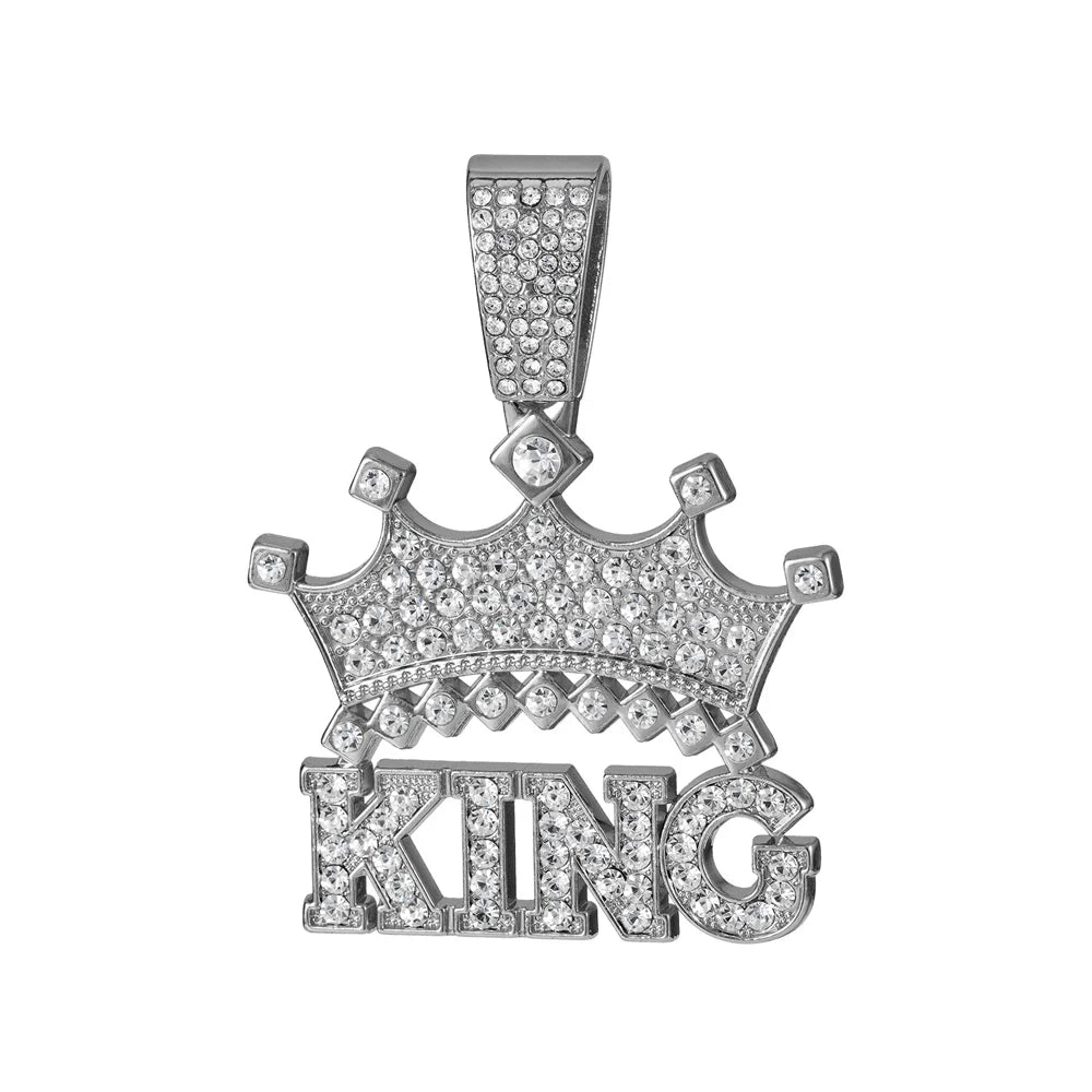 Men Hip Hop Crown with King Pendant