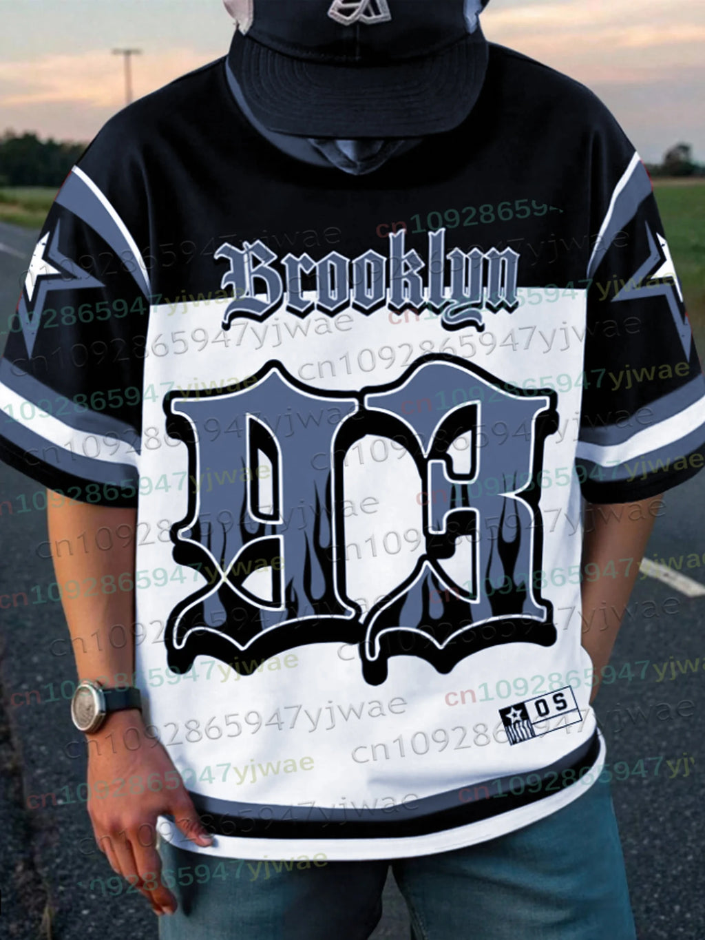 American Street Style Football Jersey Brooklyn No.93 Short-Sleeve TShirt Retro Harajuku Summer Oversize Sport Womens Mens Tshirt