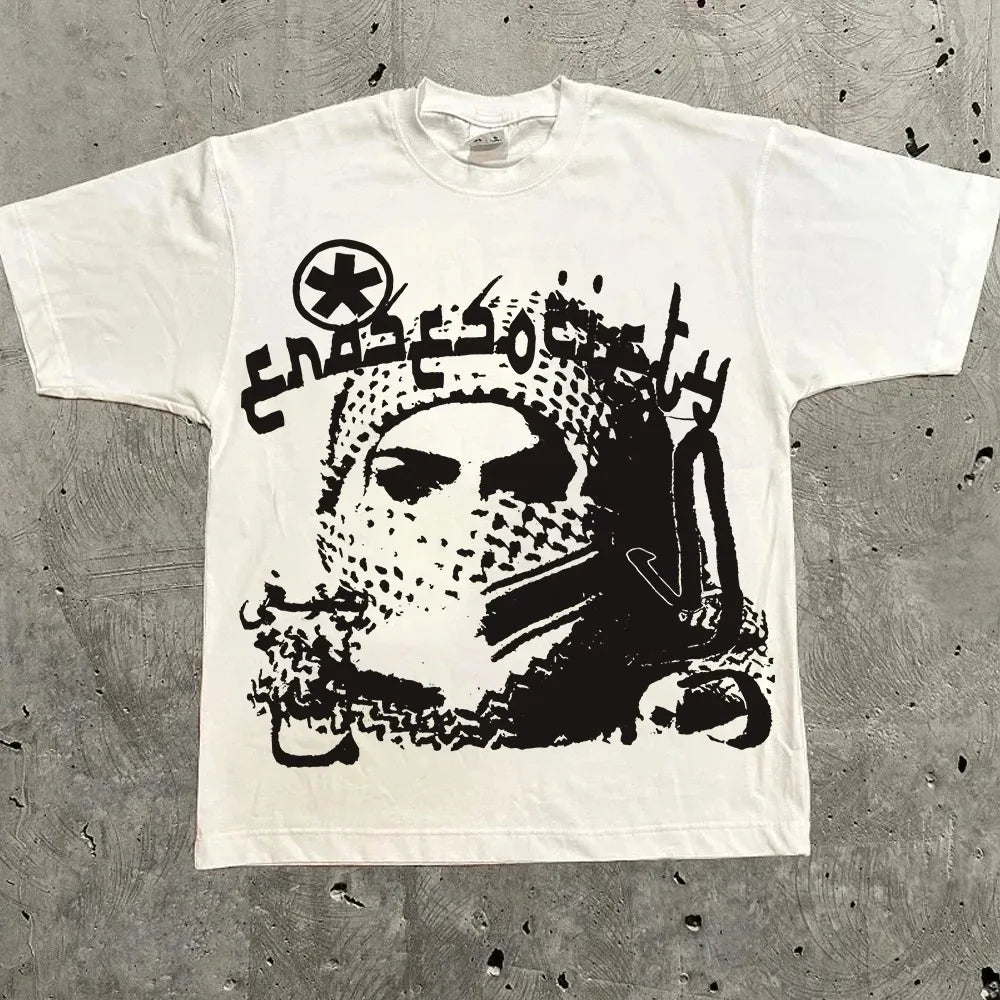 Harajuku Letter Graphic Oversized Cotton T-Shirt