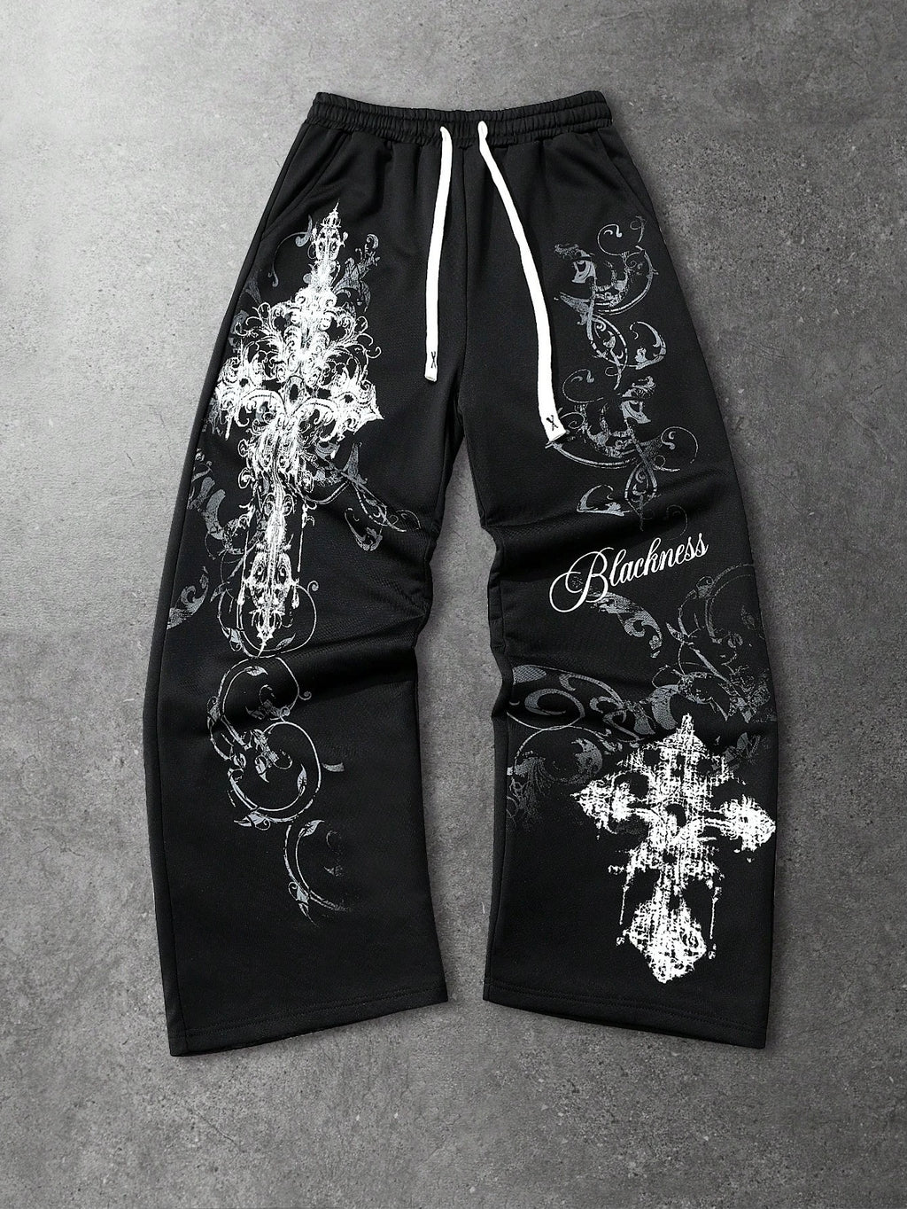 Summer Hot Sale Y2K Letter Flame Star Print Wide Leg Sweatpants Unisex Drawstring Loose Hip Hop Streetwear Casual Long Trousers