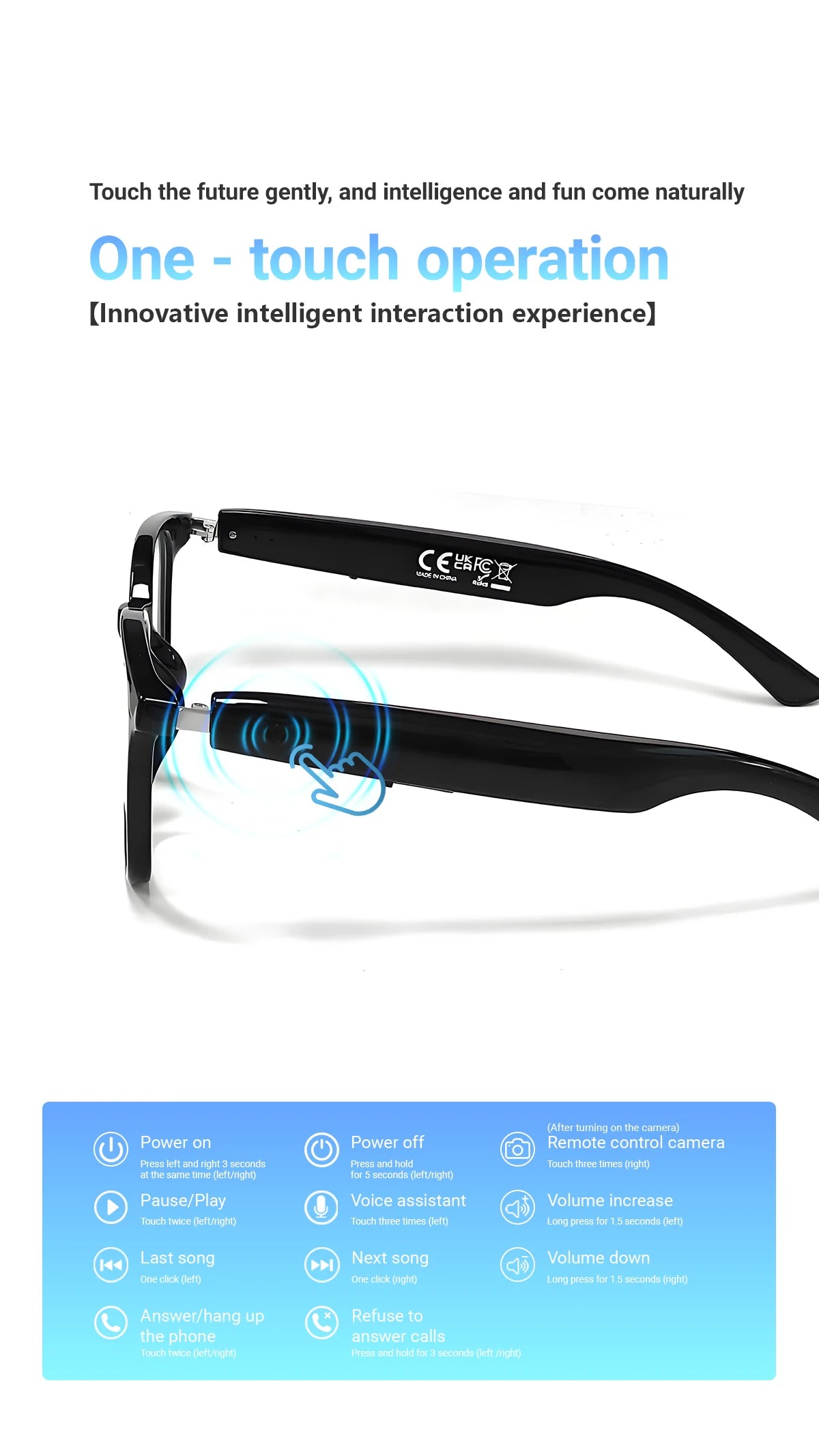 Smart AI Translation Wireless Glasses