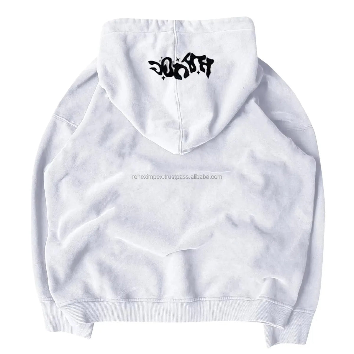 Trending Oversized Zipper Hoodie Custom Puff Print | Vintage Hip-Hop Style | 100% Cotton Fleece | Unisex Pullover