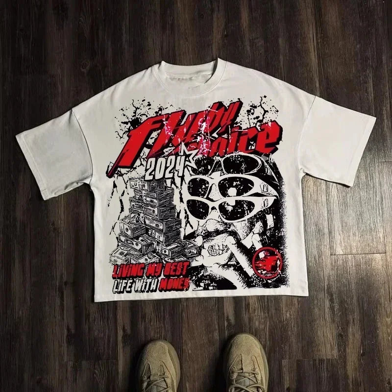 Harajuku Letter Graphic Oversized Tee