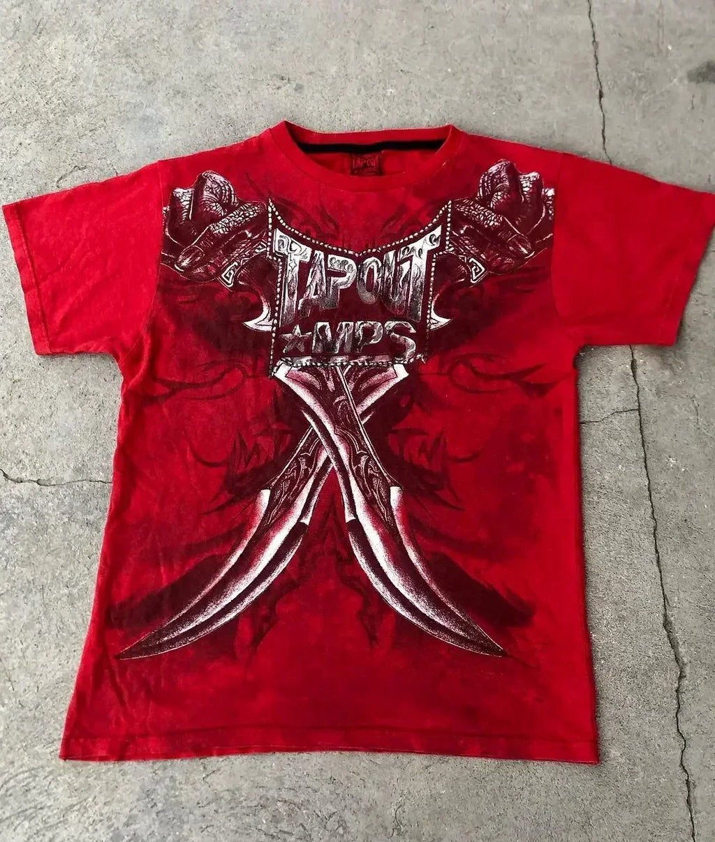 Affliction Winter Long Sleeved Cotton T Shirt New Y2k Fashion Retro Harajuku Round Neck Shirt Men's Women Gothic Casual Tops