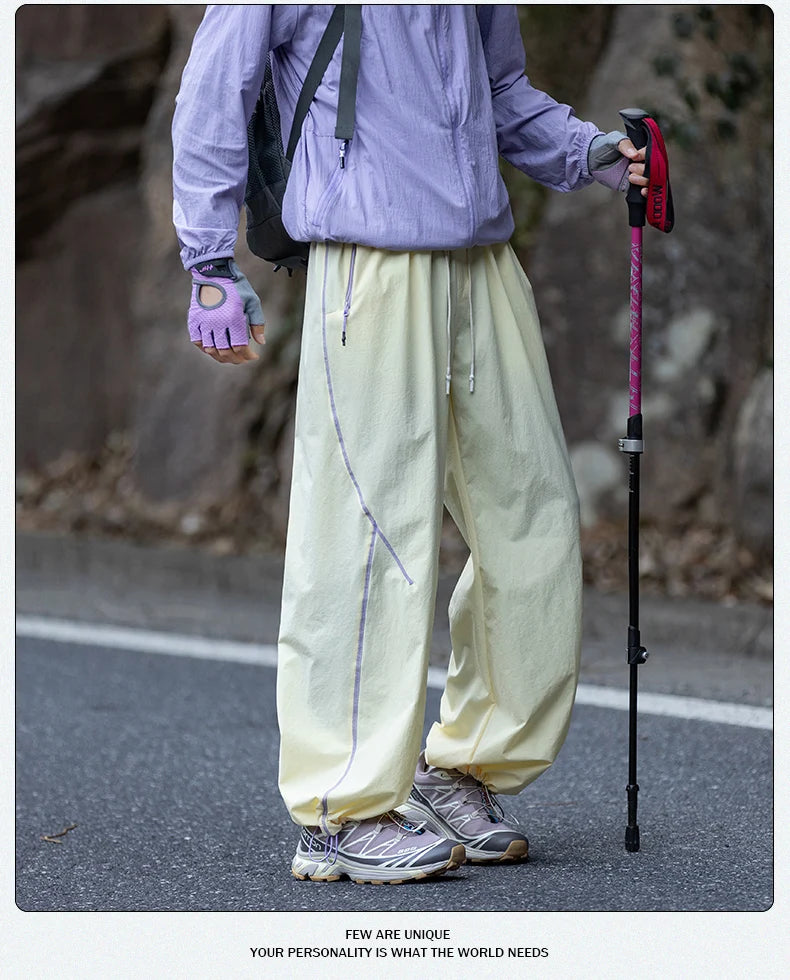 American High Street Trendy Hip-Hop Casual Pants Men's Spring Autumn Outdoor Hiking Loose Straight Pants Men Fashion Trousers