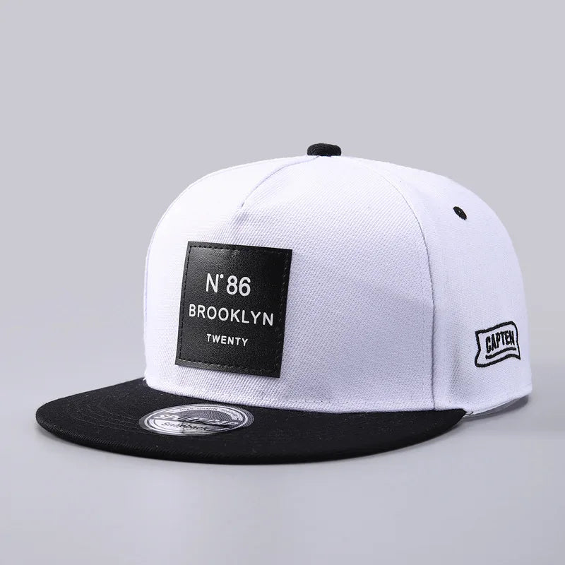 Youth Hip Hop Flat Brim Baseball Cap Outdoor Street Dance Hat for Men Fashion Snapback Adjustable Breathable Cotton