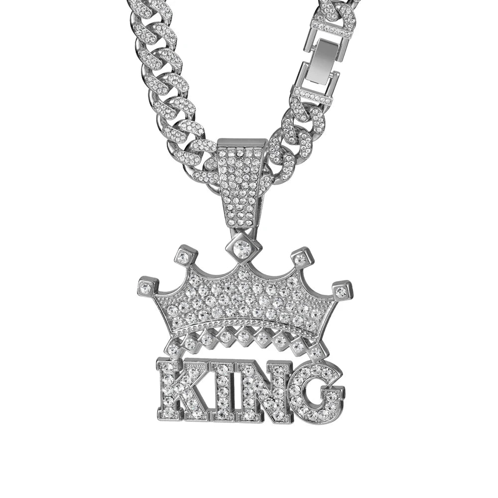 Men Hip Hop Crown with King Pendant