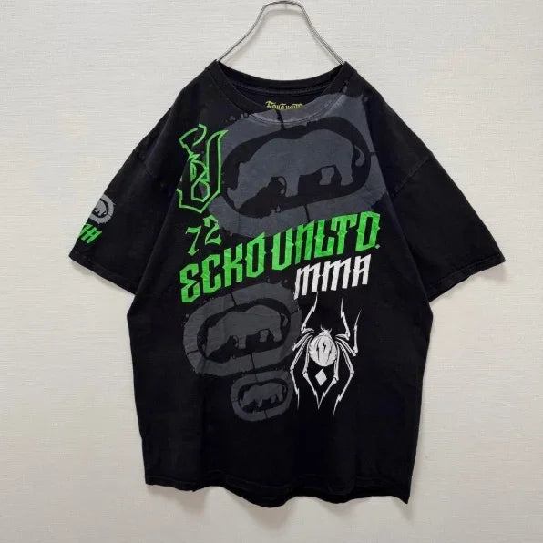 Y2KAffliction Short Sleeve Vintage Clothing Punk Hip Hop Graphic Print Oversized Tshirt Women Round Neck Cotton Short Sleeve Top