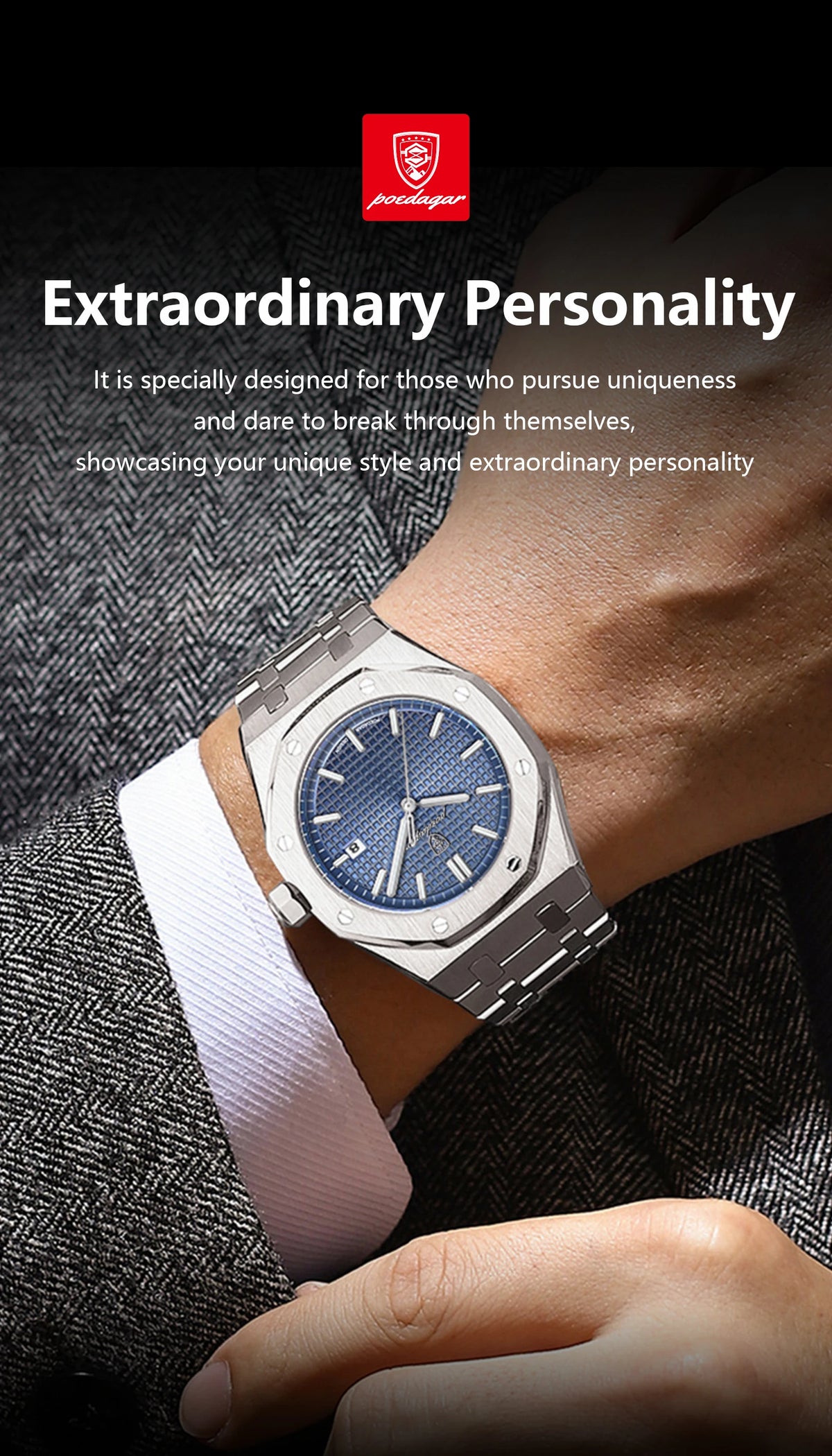 POEDAGAR Luxury Quartz watch