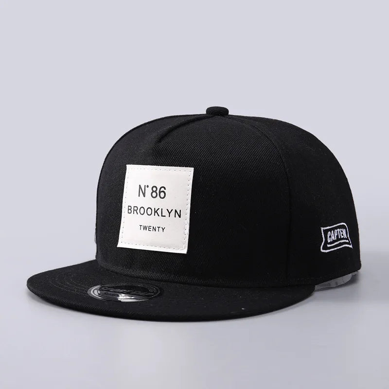 Youth Hip Hop Flat Brim Baseball Cap Outdoor Street Dance Hat for Men Fashion Snapback Adjustable Breathable Cotton