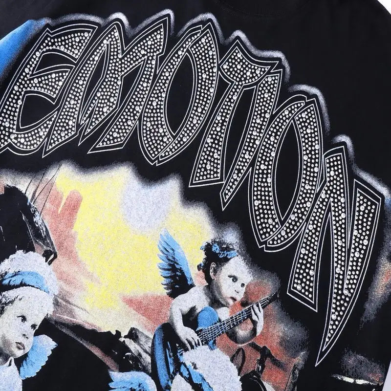 2026 New MIXED EMOTION Long Sleeve T-shirt Men Women High Street Full Print Best Quality Crewneck Hip Hop Oversized Tops