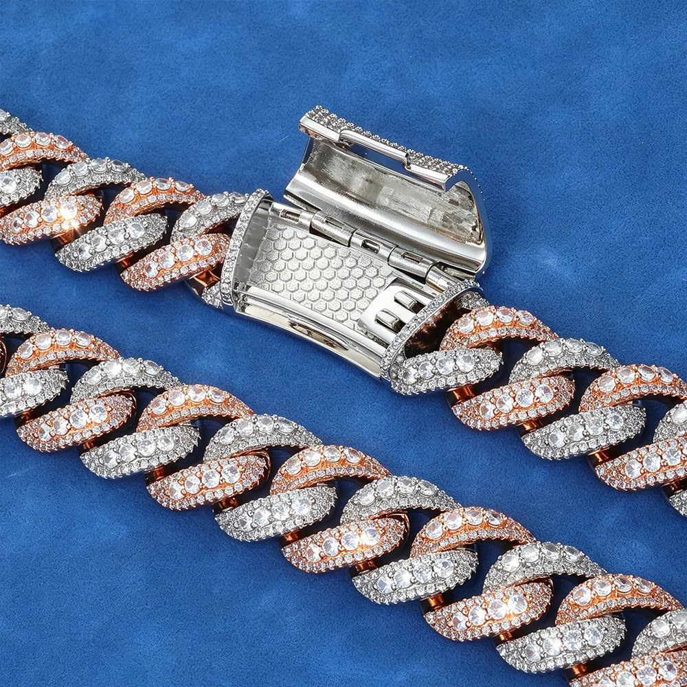 Clear artificial diamonds chain