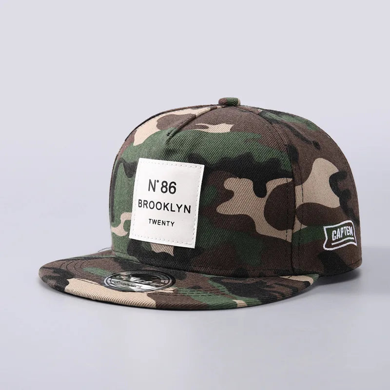 Youth Hip Hop Flat Brim Baseball Cap Outdoor Street Dance Hat for Men Fashion Snapback Adjustable Breathable Cotton