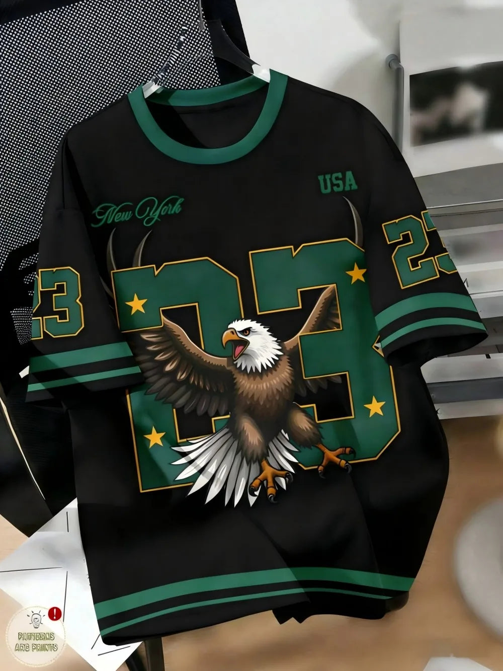 European and American Men's Summer Fashion Letter Eagle Print Comfortable and Breathable Round Neck T-Shirt Outdoor Sports Top