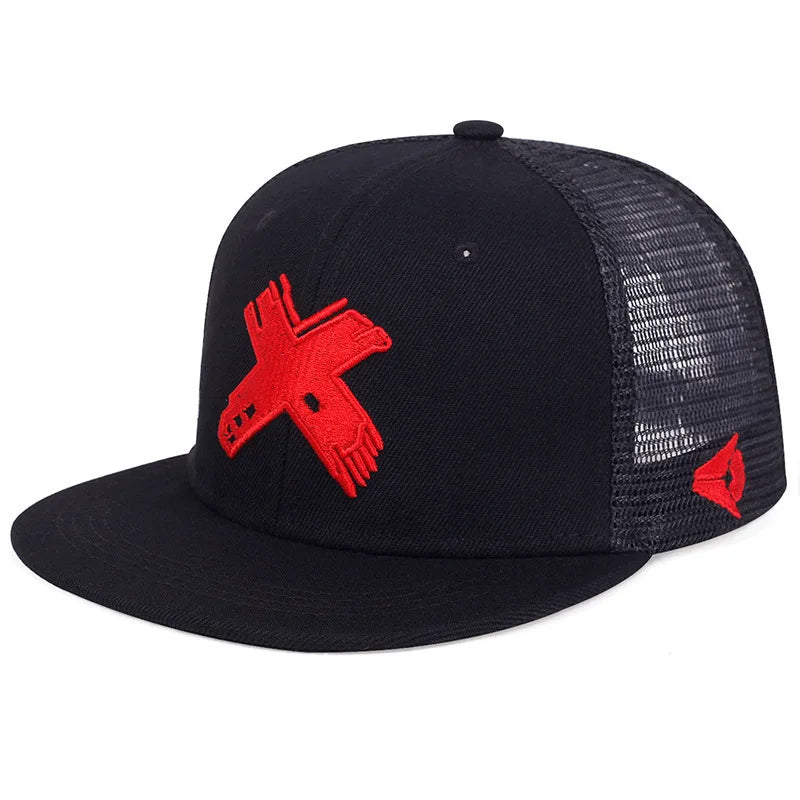 Youth Hip Hop Flat Brim Baseball Cap Outdoor Street Dance Hat for Men Fashion Snapback Adjustable Breathable Cotton