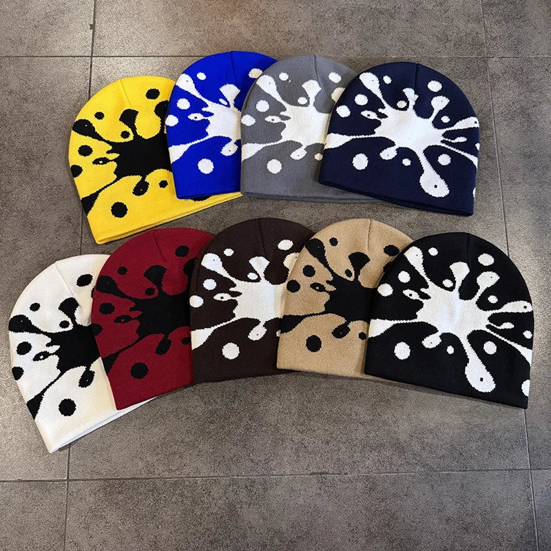 Star Pattern Knit Hat Jacquard Warm Beanies for Women Men Winter Autumn Outdoor Skullcap Skiing Hat Y2K Cold Hat Hip Hop Cycling