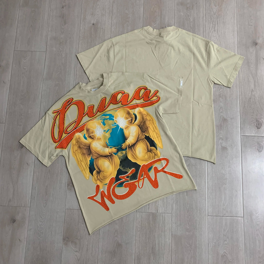 Streetwear Rhinestone Letter Print Yellow T-shirt Men Woman Fashion Retro Shinning Diamond loose casual Oversized Hip Hop Tees
