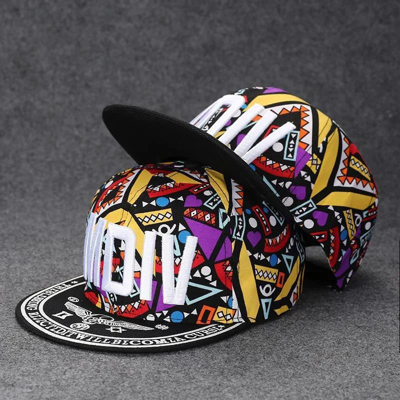 Youth Hip Hop Flat Brim Baseball Cap Outdoor Street Dance Hat for Men Fashion Snapback Adjustable Breathable Cotton