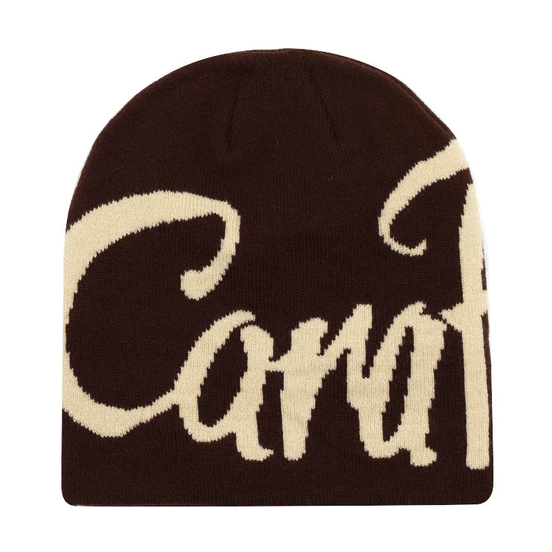 New Fashion Letter Autumn Winter Beanies for Women Men Outdoor Y2K Skullcap Warm Skiing Hat Cold Hat Hip Hop Cycling Knit Hat