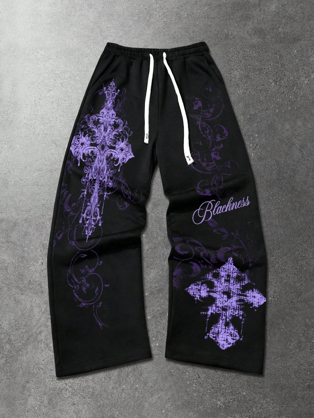 Summer Hot Sale Y2K Letter Flame Star Print Wide Leg Sweatpants Unisex Drawstring Loose Hip Hop Streetwear Casual Long Trousers