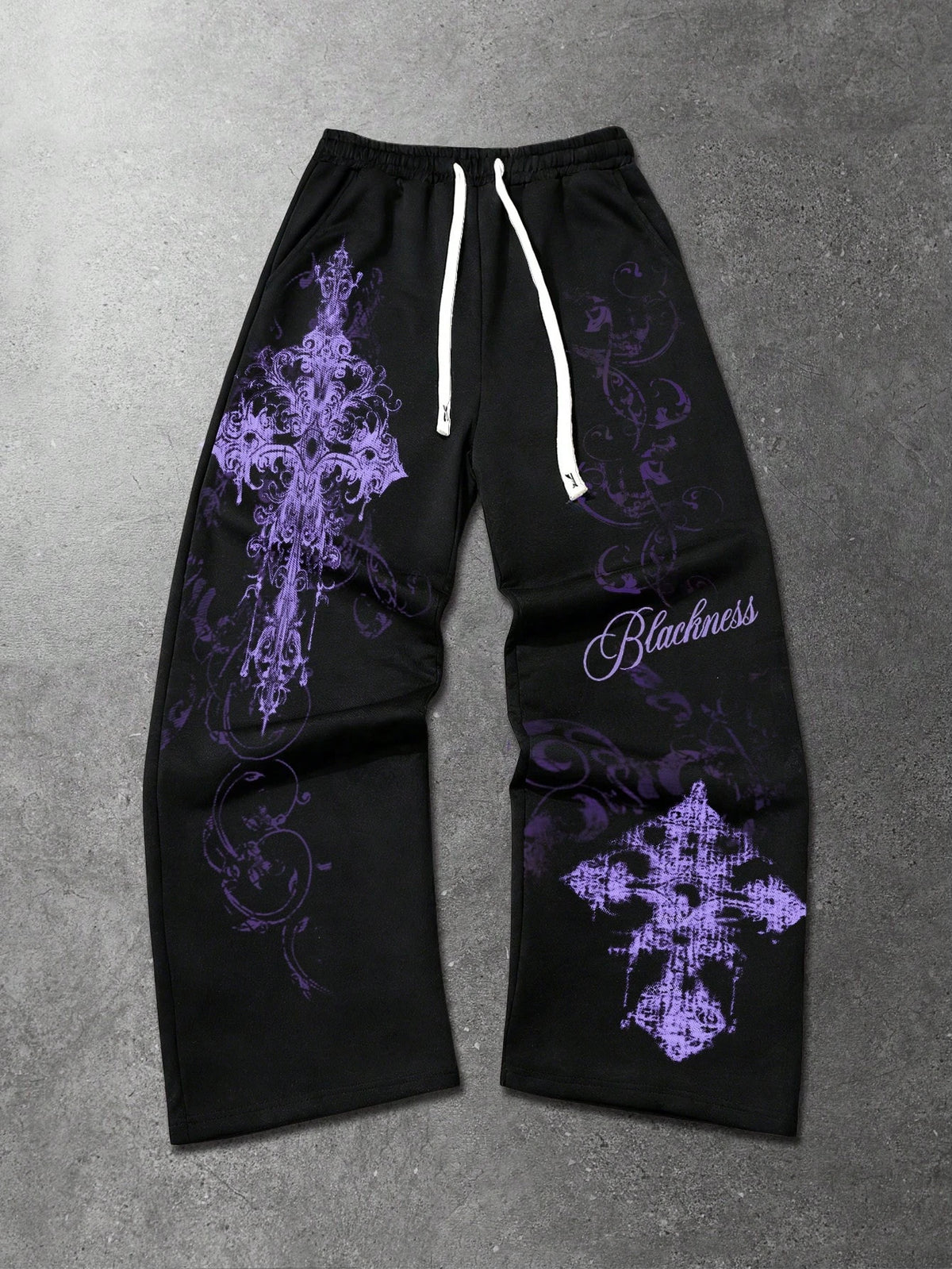 Summer Hot Sale Y2K Letter Flame Star Print Wide Leg Sweatpants Unisex Drawstring Loose Hip Hop Streetwear Casual Long Trousers