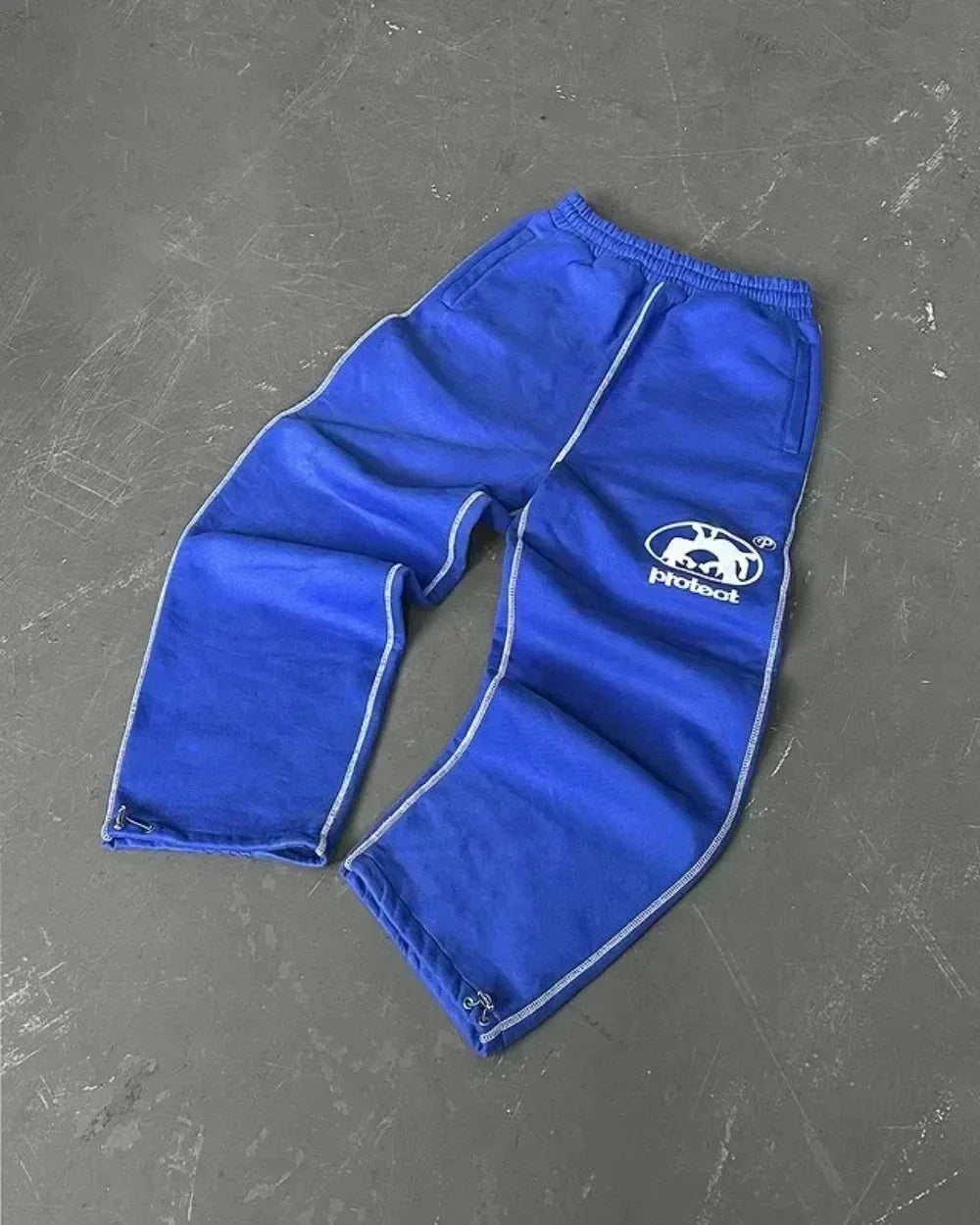 Y2K Hip Hop Striped Straight Sweatpants Men Women Summer Loose Wide Leg Trousers Elastic Waist Streetwear Drawstring Hem Pants