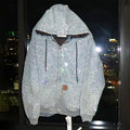 Custom Printed Rhinestone Glitter Stone Half Zip Hoodie Bling Diamond Transfer Men's Sweatpants Unisex Plus Size 100% Autumn