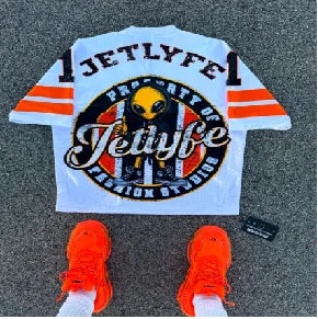 Y2K American T-shirt Harajuku Hip Hop Fashion Football Jersey Vintage Street Casual Breathable Splicing Loose Short Sleeve