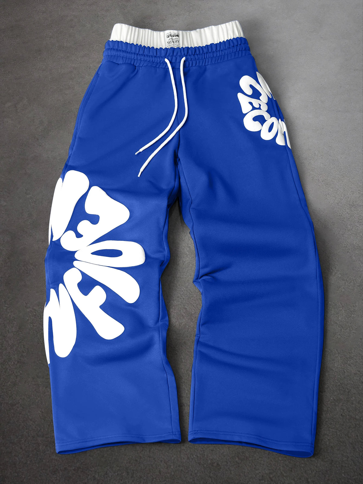 Men's Oversized Streetwear Sweatpants Brand Contrast Waist 3D Puff Letter Print Polyester Gray Multi Color Pants S-2XL All Size