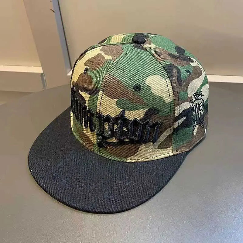 Youth Hip Hop Flat Brim Baseball Cap Outdoor Street Dance Hat for Men Fashion Snapback Adjustable Breathable Cotton