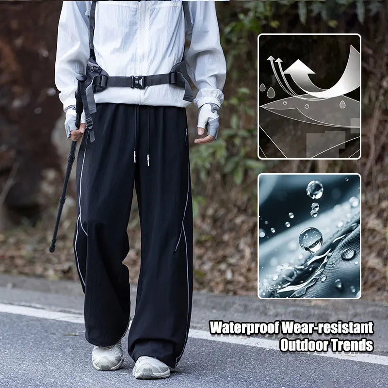 American High Street Trendy Hip-Hop Casual Pants Men's Spring Autumn Outdoor Hiking Loose Straight Pants Men Fashion Trousers