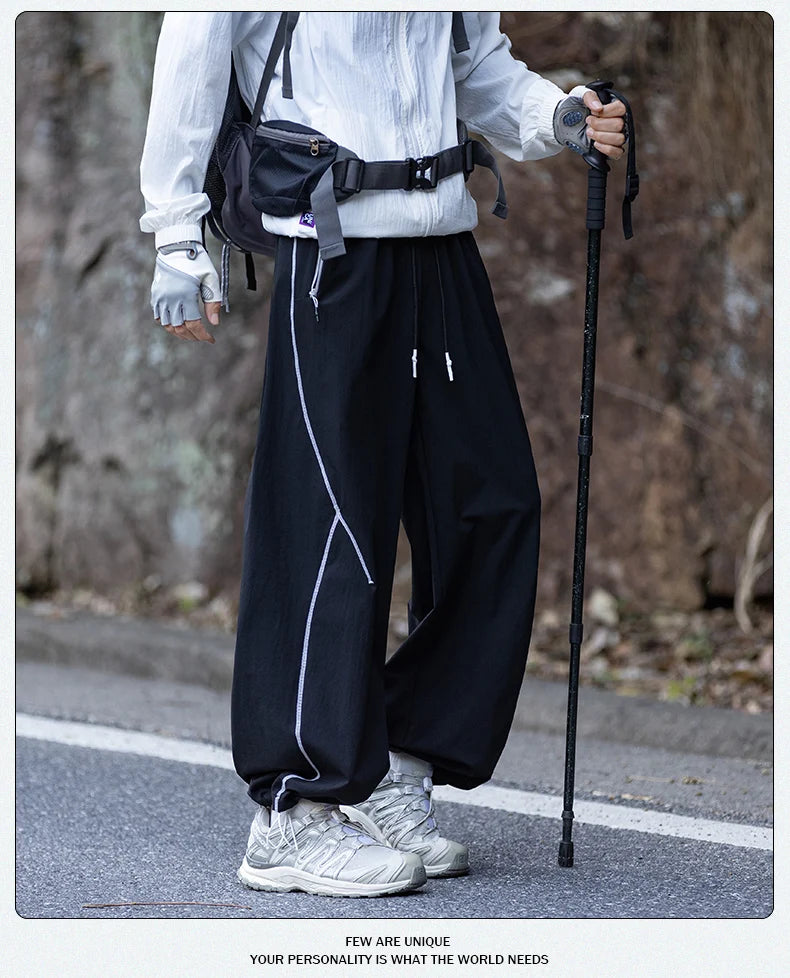 American High Street Trendy Hip-Hop Casual Pants Men's Spring Autumn Outdoor Hiking Loose Straight Pants Men Fashion Trousers