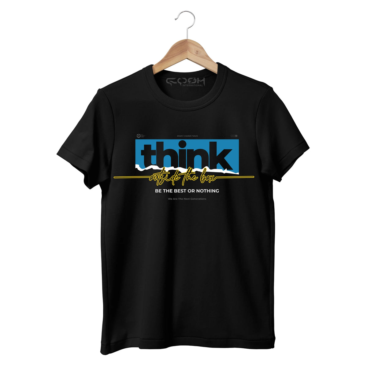 Cosh International Oversized Streetwear T-Shirt – 100% Cotton Graphic Puff Print Boxy Cropped Custom Screen Print Tee