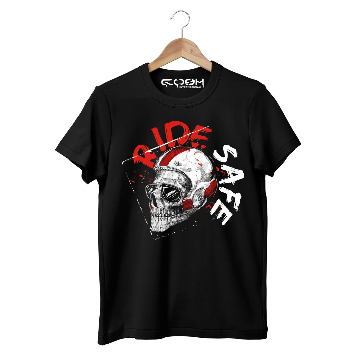 Cosh International Oversized Streetwear T-Shirt – 100% Cotton Graphic Puff Print Boxy Cropped Custom Screen Print Tee