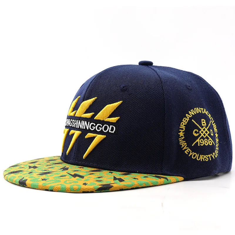 Youth Hip Hop Flat Brim Baseball Cap Outdoor Street Dance Hat for Men Fashion Snapback Adjustable Breathable Cotton