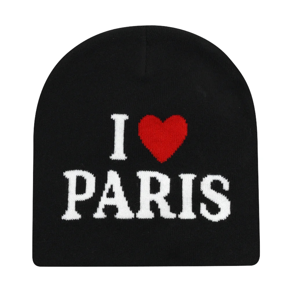New Fashion Letter Autumn Winter Beanies for Women Men Outdoor Y2K Skullcap Warm Skiing Hat Cold Hat Hip Hop Cycling Knit Hat