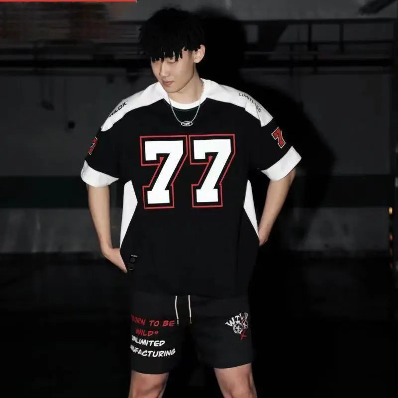 Ice Hockey Short Sleeve, American Vintage Sports, High Street Casual Football Jersey & Basketball T-shirt