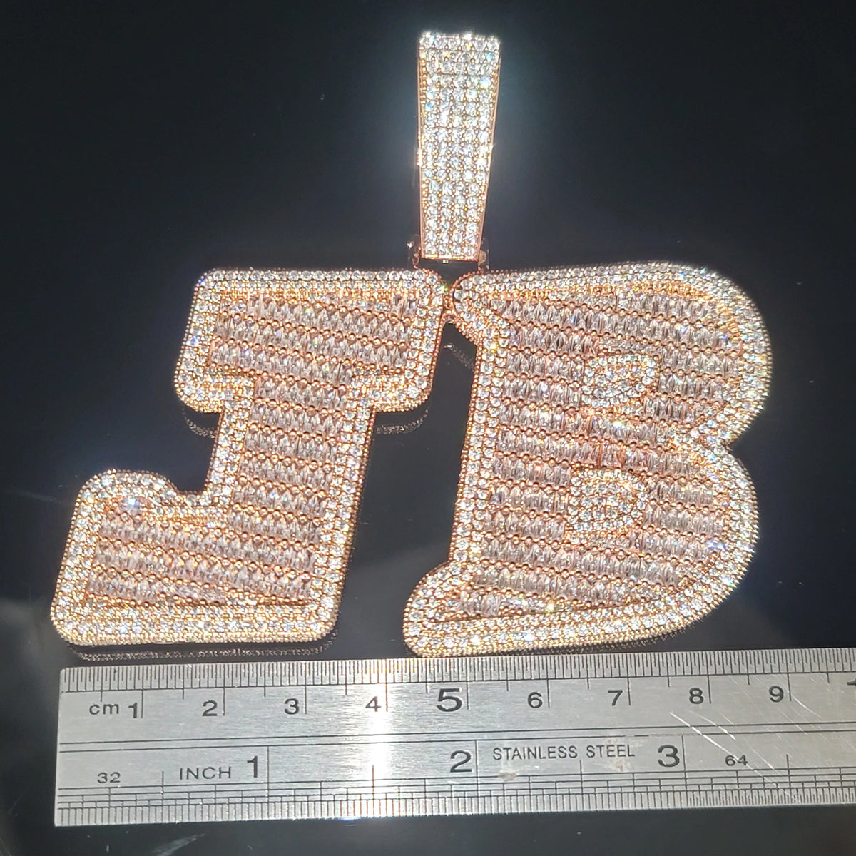 Custom Big Letters Name Pendant chain